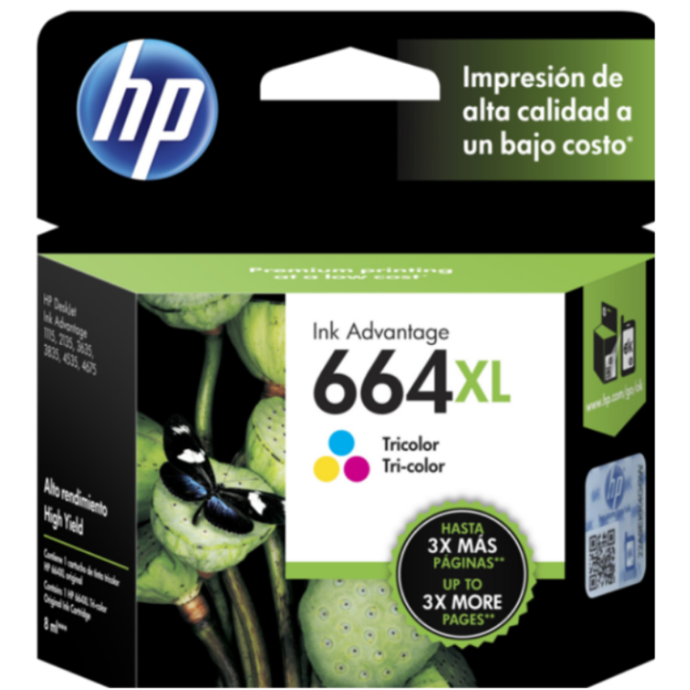 Cartucho de tinta HP 664XL Tricolor Original (F6V30AL) (F6V30AL) • DIPARCO  | Tecnologia